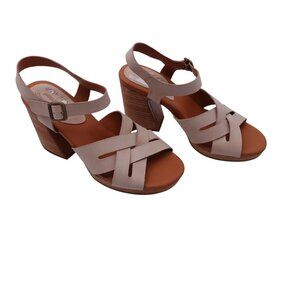NWOB Kork-Ease Hutton Ankle Strap Platform Sandals Sz 8M Beige Leather